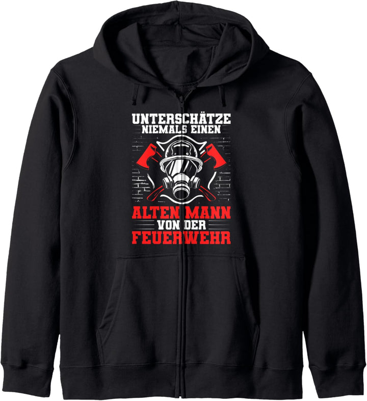 Unterschätze Niemals Einen Alten Mann Feuerwehr Grossvater Kapuzenjacke