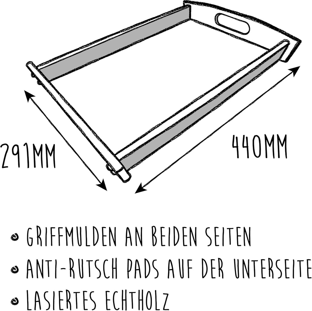 Mr. & Mrs. Panda tablett aus Holz Waldtiere Picknick - Geschenk, sofatablett, Fuchs, Serviertablett,