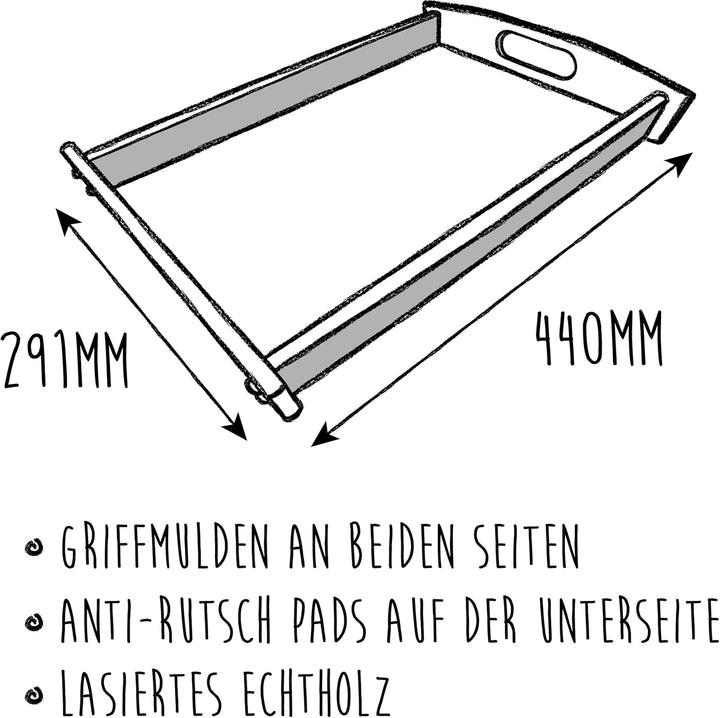 Mr. & Mrs. Panda tablett aus Holz Waldtiere Picknick - Geschenk, sofatablett, Fuchs, Serviertablett,