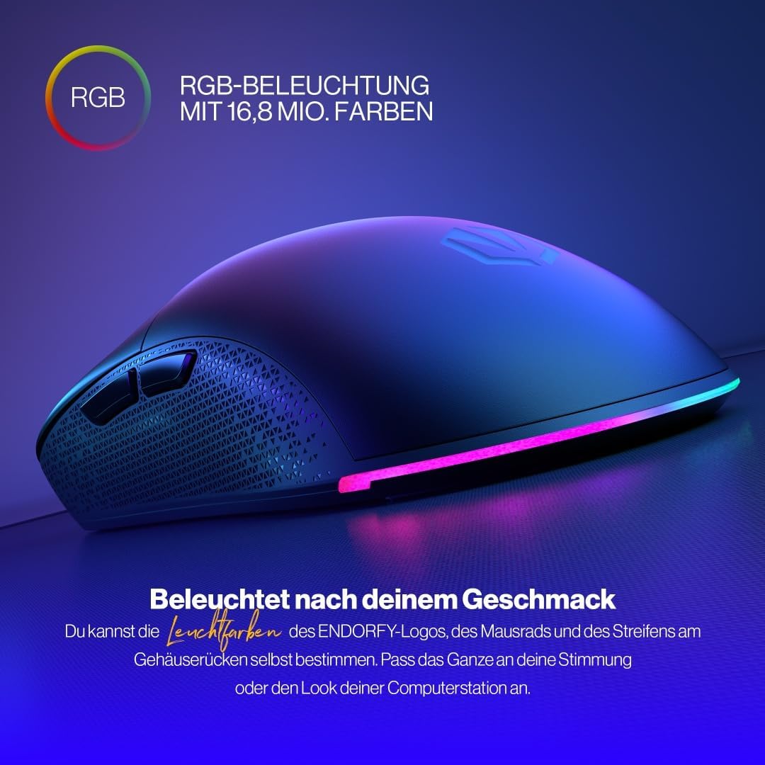 ENDORFY GEM Plus Wireless, Leichte kabellose Gaming-Maus (74 g), PixArt PAW3395 Sensor der Spitzenkl