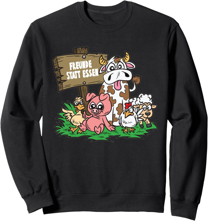 Freunde Statt Essen | Stolzer Veganer Vegetarier Geschenk Sweatshirt