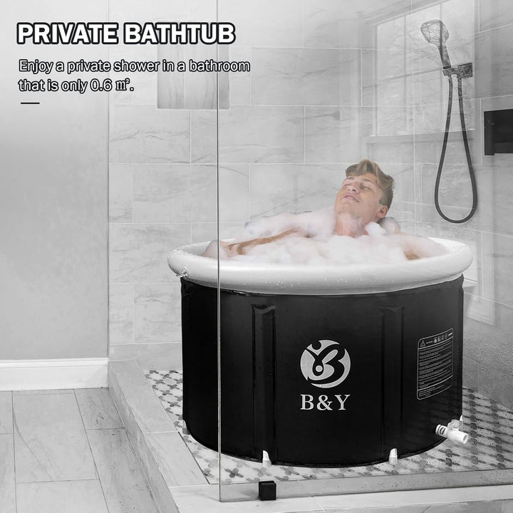 Faltbare Eistonne 89x55cm Eisbad Tonne Aufblasbar Badewanne für Erwachsene Klappbare Gross MäNner Ei