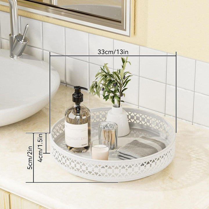 EKNITEY Lazy Susan Drehteller-Organizer – 33 cm drehbares Gewürzregal aus Metall, Gewürzaufbewahrung
