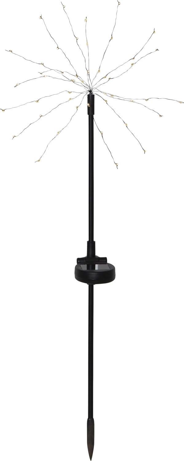 Star Trading 481-91 LED-Solar-Dekoration "Firework", 2er Pack schwarz, je 45 warmwhite LED, ca. 25x6