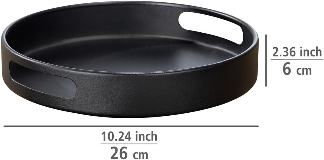 WENKO Drehbares Tablett Mod. Susie, 360° drehbar und umrandet, mit praktischen Haltegriffen zum sich