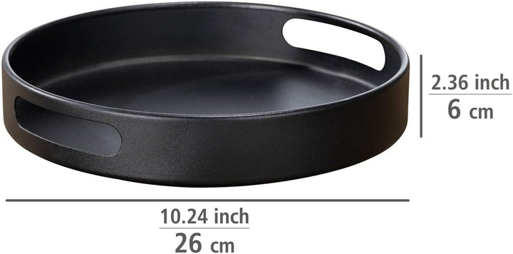 WENKO Drehbares Tablett Mod. Susie, 360° drehbar und umrandet, mit praktischen Haltegriffen zum sich