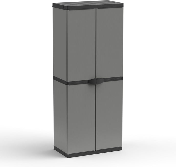 Kreher Hoher Kunststoffschrank mit spritzwassergeschützter Deckel- & Bodenplatte sowie 3 Einlegeböde