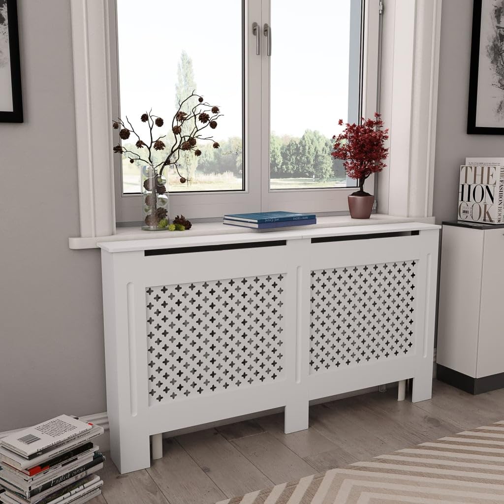 puraday Wohnzimmer Heizkörperabdeckung 152x19x81.5 cm MDF Heizkörper Verkleidung Abdeckung Heizkörpe