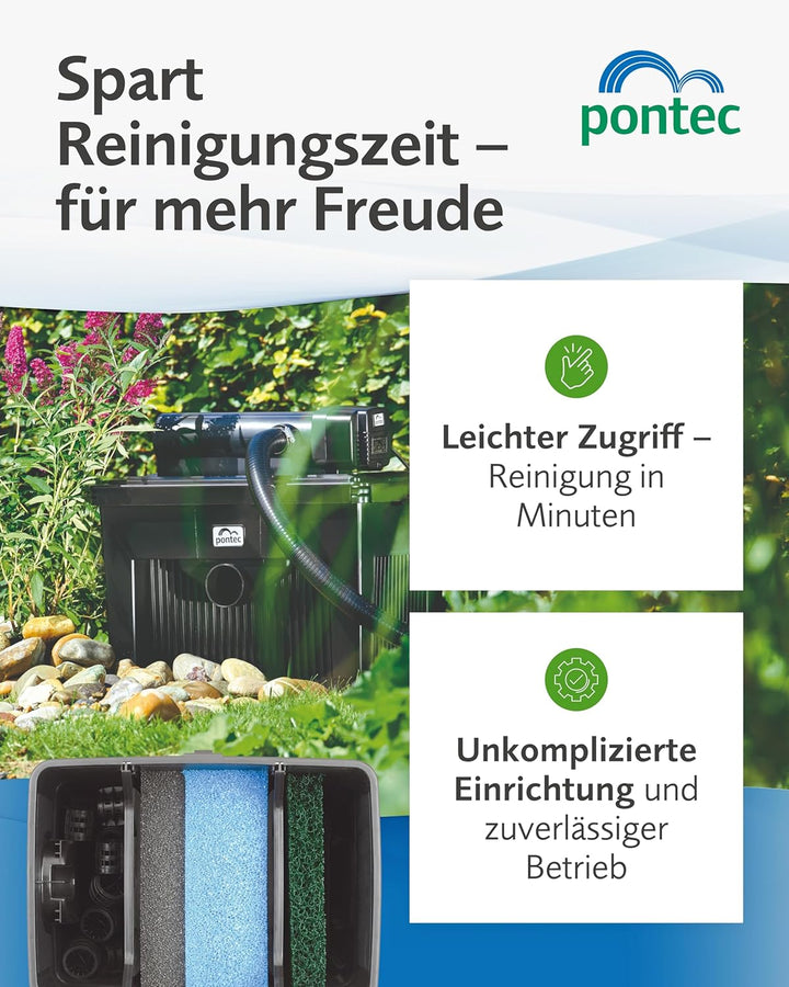 Pontec 50239 Mehrkammerfilter MultiClear Set 8000, Filter, Komplettset, Durchlauffilter, Durchlauffi
