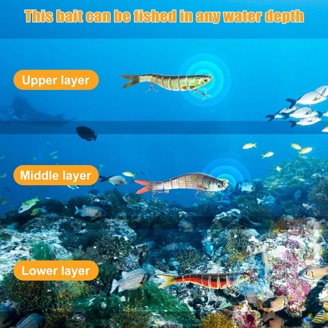 5 Stück Wobbler Hecht, Hecht Köder, Swimbait Lebensechter für He-CHT, Gross Kunstköder Zander ür Süs