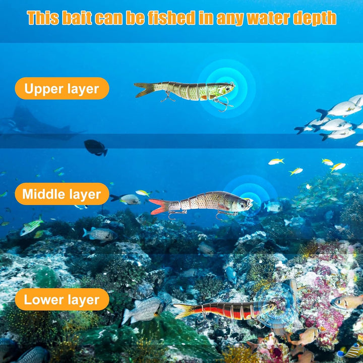 5 Stück Wobbler Hecht, Hecht Köder, Swimbait Lebensechter für He-CHT, Gross Kunstköder Zander ür Süs