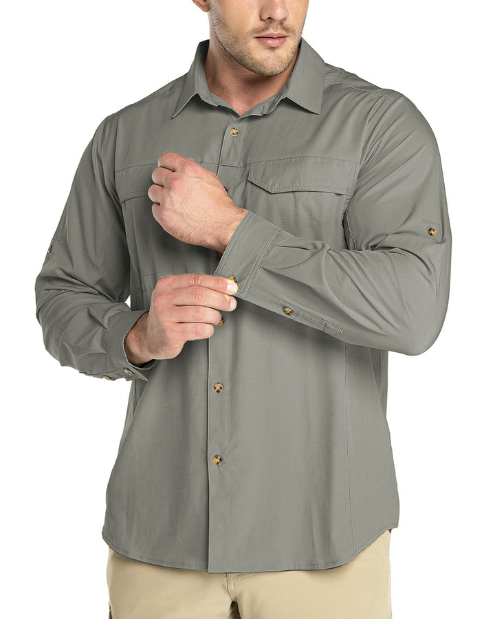 Outdoor Ventures Hemd Herren Freizeithemd Langarm Outdoor Shirt Atmungsaktive Schnell Trocknende Fun