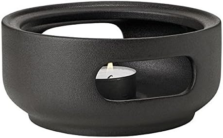 Stelton Theo Set Teekanne 1,25 Liter und Stövchen aus Steingut schwarz
