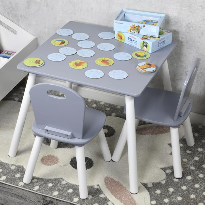 Kesper | Kindertisch mit 2 Stühlen, Weiss/Grau | 1773213 Weiss, Grau, Weiss, Grau