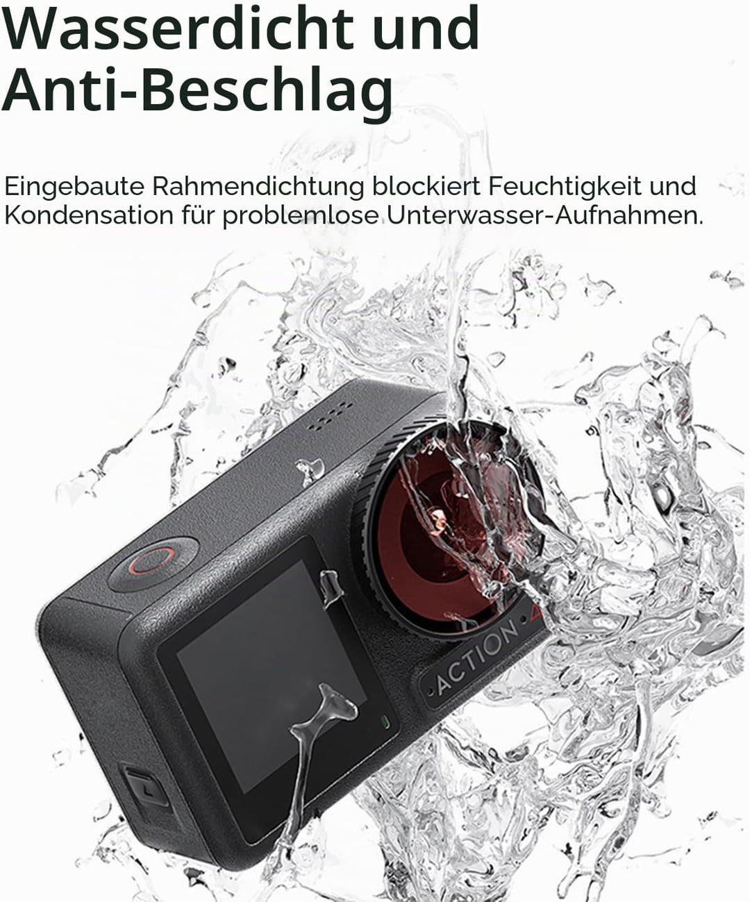 Wasserdichter Tauchfilter, Schutzobjektivfilter für DJI Osmo Action 5 Pro/Action 4 Sportkamera, Anti