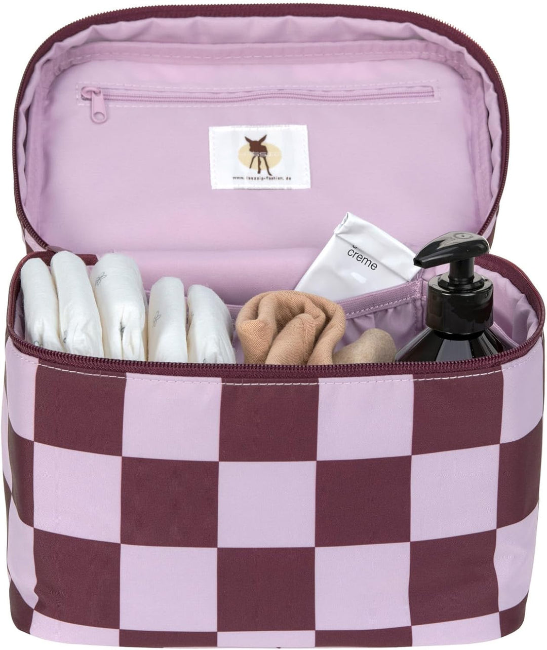 LÄSSIG Baby Wickeltisch Organizer Windel-Organizer to Go/Casual Nursery Caddy To Go Dunkelrot, Dunke