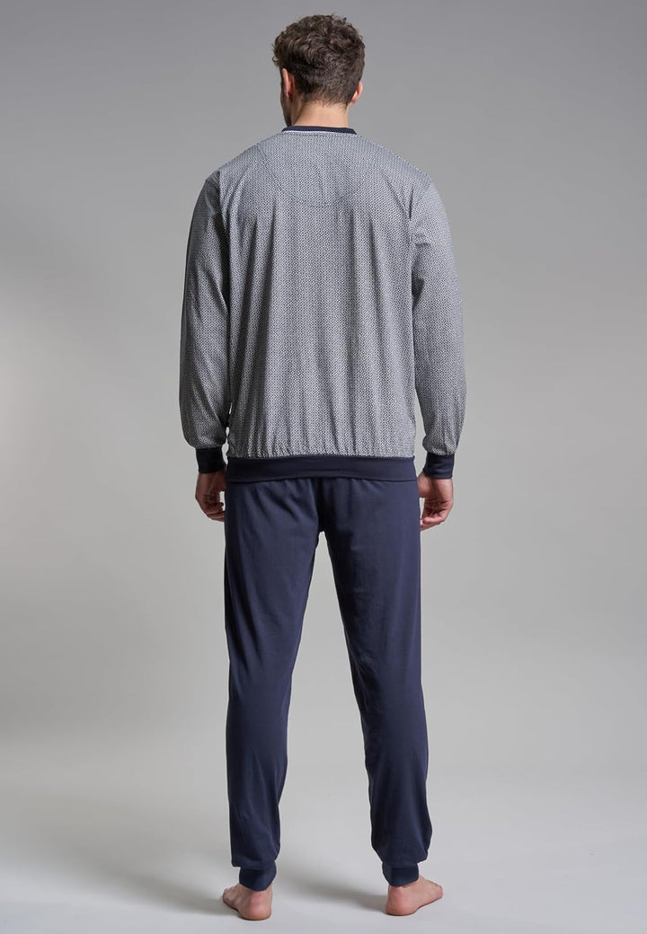Götzburg Herren Pyjama blau 48 Blau-mittel-minimal, 48 Blau-mittel-minimal