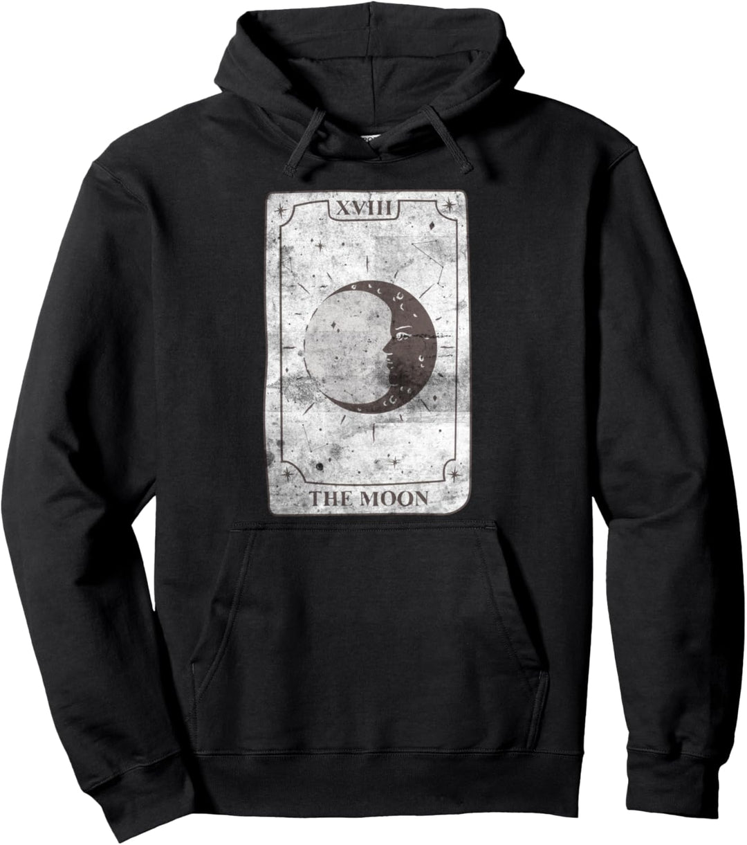 Tarot-Kartengrafik The Moon Witch Wicca Kawaii Goth Emo Pullover Hoodie