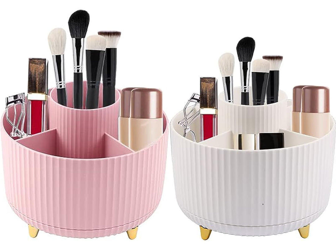 360 Grad Drehbarer Kosmetikorganizer, 2 Stück Make Up Organizer Lidschattenpinsel Lippenstift Etui,