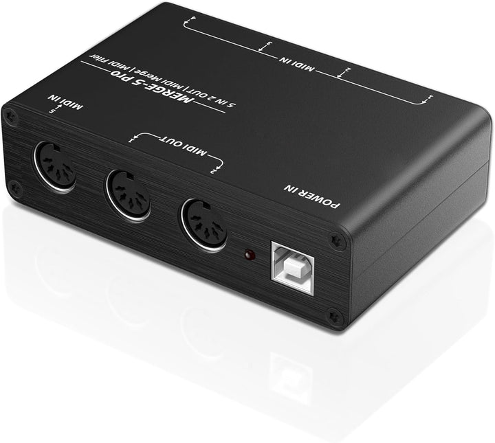 DigitalLife 5-Ein-/2-Ausgangs MIDI Merge Box - (5-Pin DIN MIDI Schnittstelle, MERGE-5) MERGE-5-DL, M