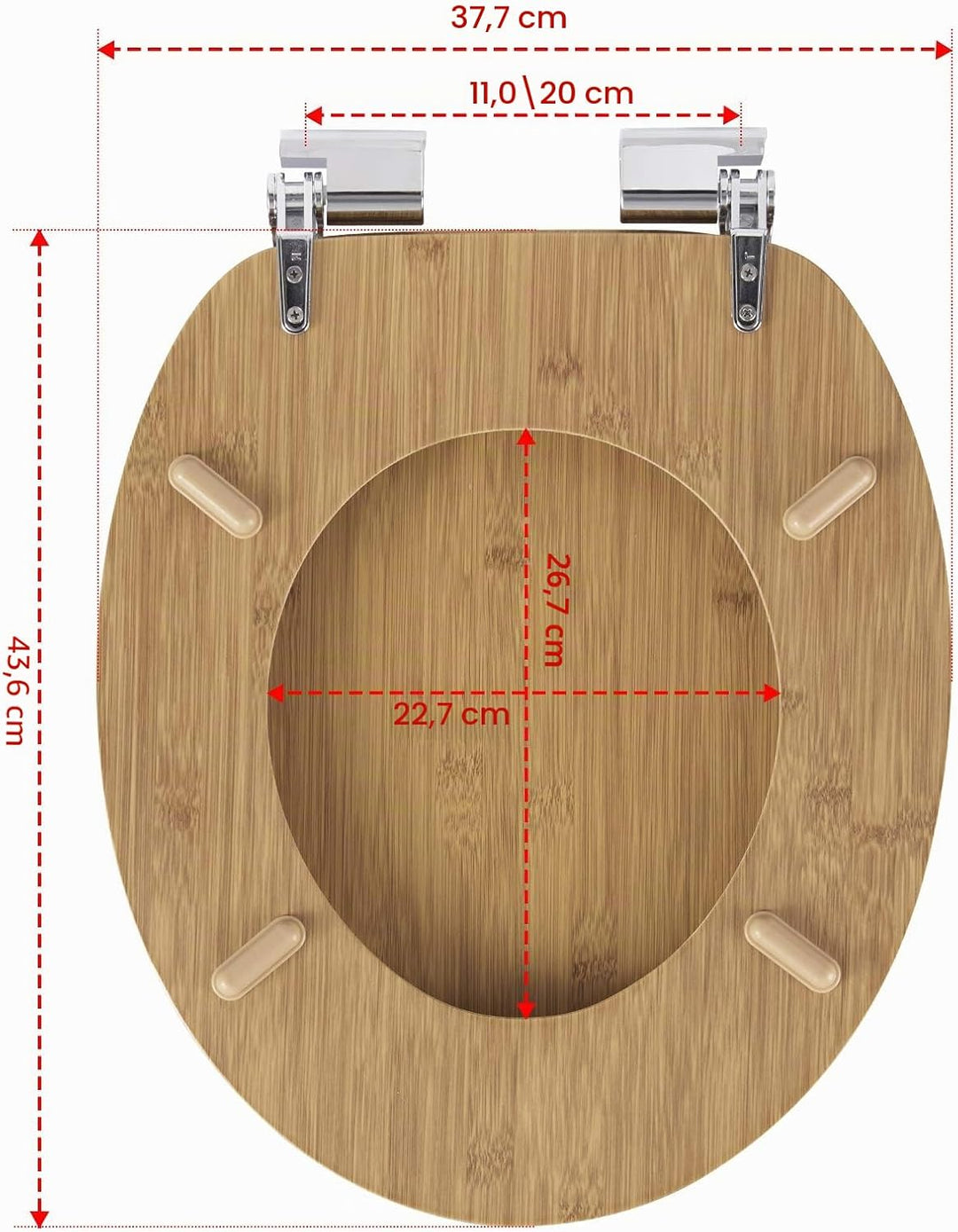eSituro Toilettendeckel,mit Absenkautomatik, Klodeckel MD Holz Premium WC Sitz,Klobrille einfache Bo