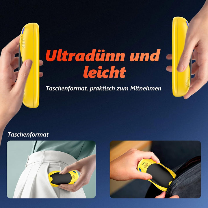Handwärmer Elektrisch 2er, Taschenwärme, USB Taschenwärmer Wiederverwendbar mit 3 Wärmestufen, Winte