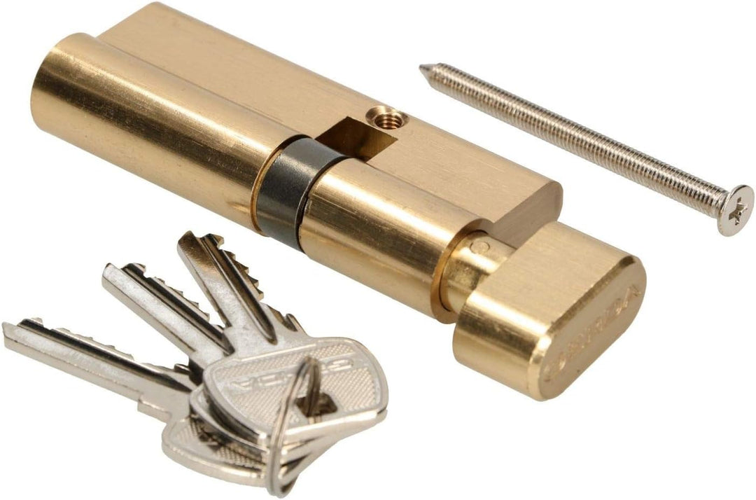 KOTARBAU Schliesszylinder 30/40 Messing Mit Knauf Zylinderschloss Profilzylinder Türzylinder Schloss