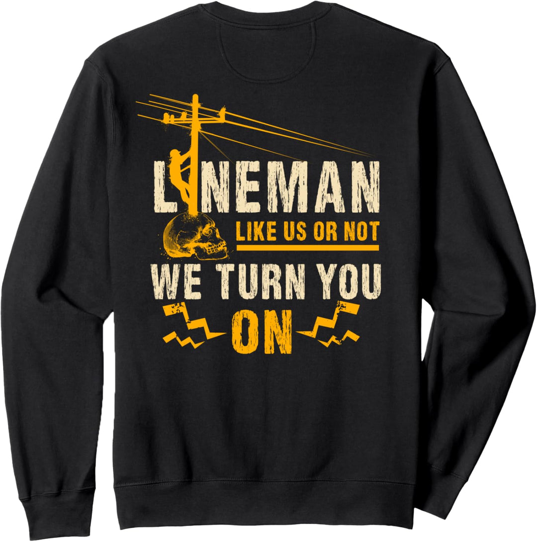Lineman Gifts Line Worker Bild auf der Rückseite des Hemdes Sweatshirt