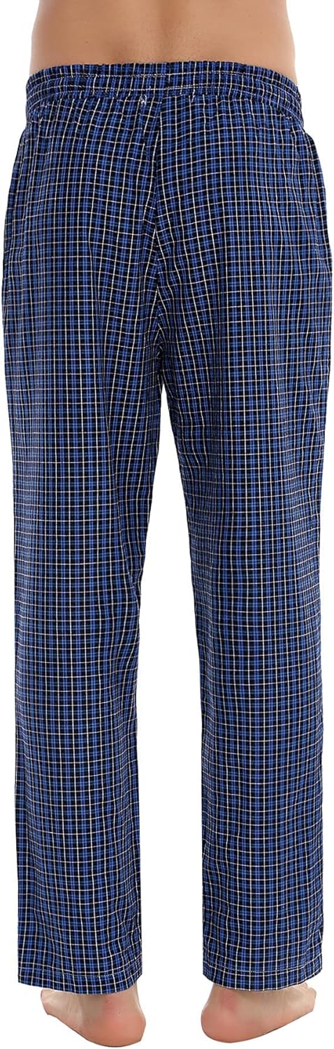 Aseniza Herren Schlafanzughose Lang Baumwolle Karierte Schlafhose Pyjamaunterteil Pyjamahose Freizei