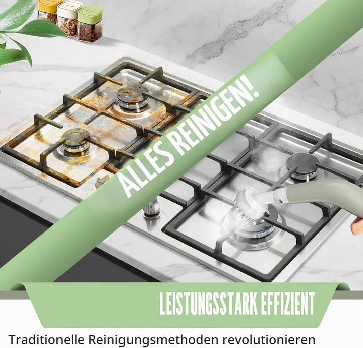 Dampfreiniger, 2500W Leistungsstarker Dampfreiniger Handgerät mit 6 Bürstenköpfen, Mehrzweck Steam C