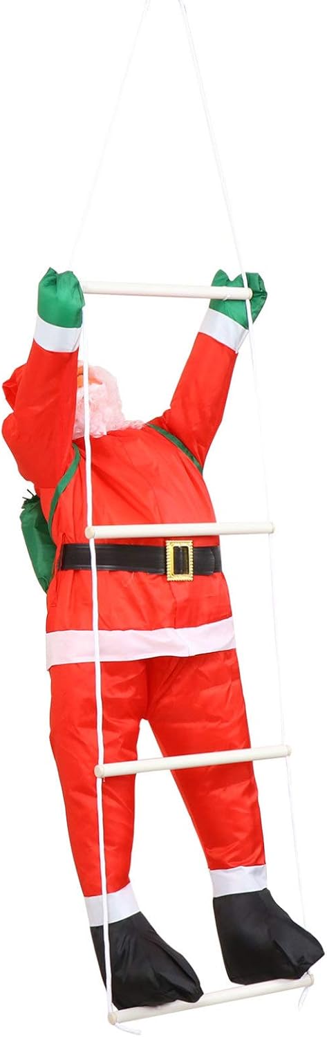 BESPORTBLE Weihnachtsmann auf Leiter Kletternder Weihnachtsmann Kletter Nikolaus Figur Santa Claus O