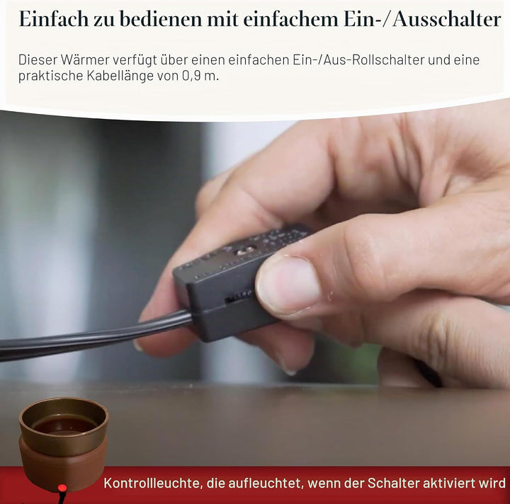 CANDLE WARMERS ETC 2in1 Kerzen- und Duftwärmer zum Erwärmen von Duftkerzen oder Wachsschmelzen und T
