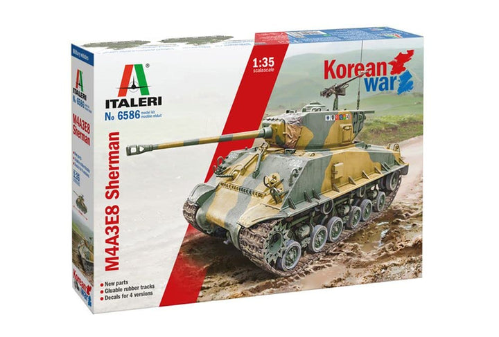 Italeri 6586S 1:35 US M4A3E8 Sherman Korea Krieg - originalgetreue Nachbildung, Modellbau, Basteln,