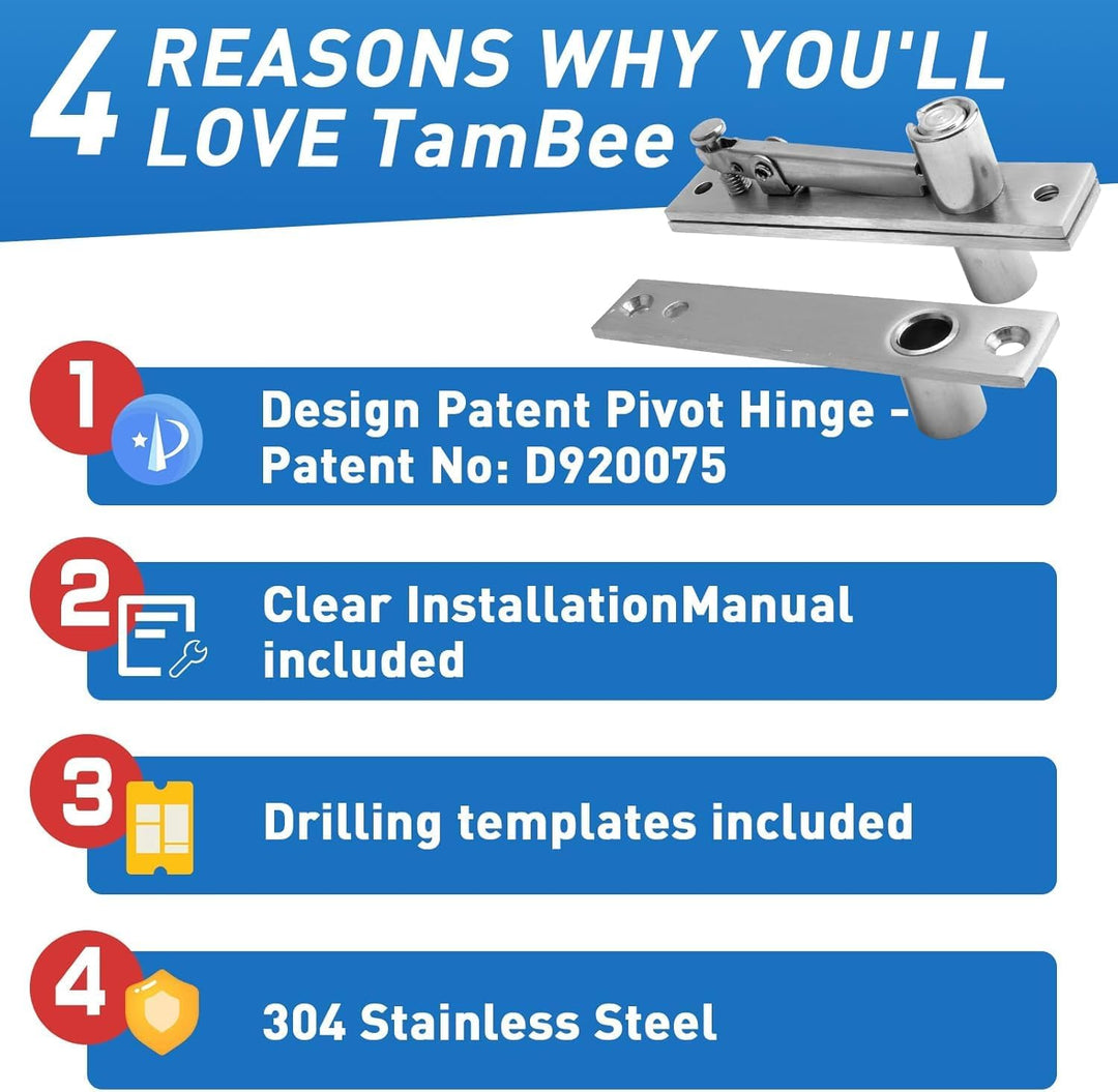 TamBee Pivot Hinge Verstecktes Türscharnier für Geheimtüren, Geheimtürscharniere, Drehscharniere für