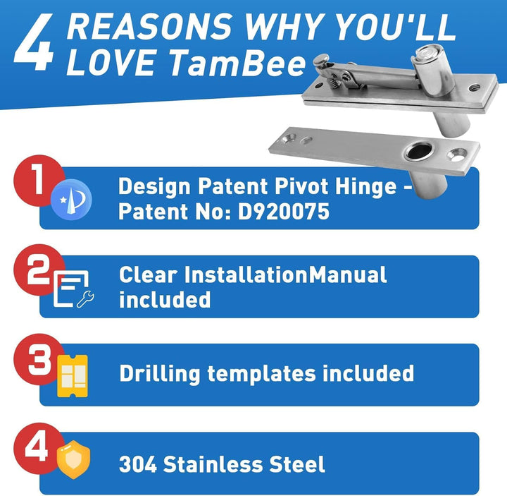 TamBee Pivot Hinge Verstecktes Türscharnier für Geheimtüren, Geheimtürscharniere, Drehscharniere für