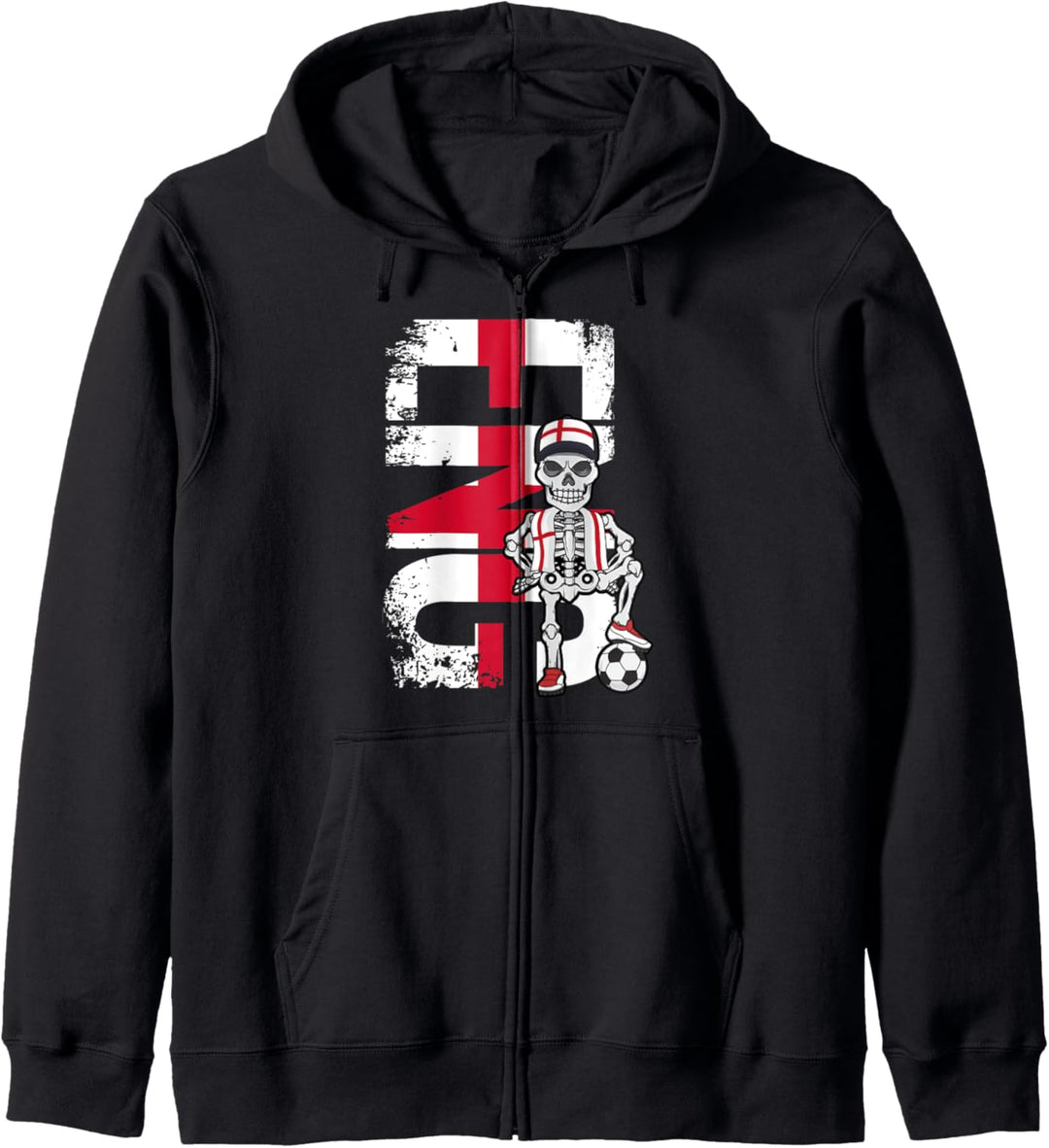 England Fussball Skelett Fan Mannschaft Kapuzenjacke