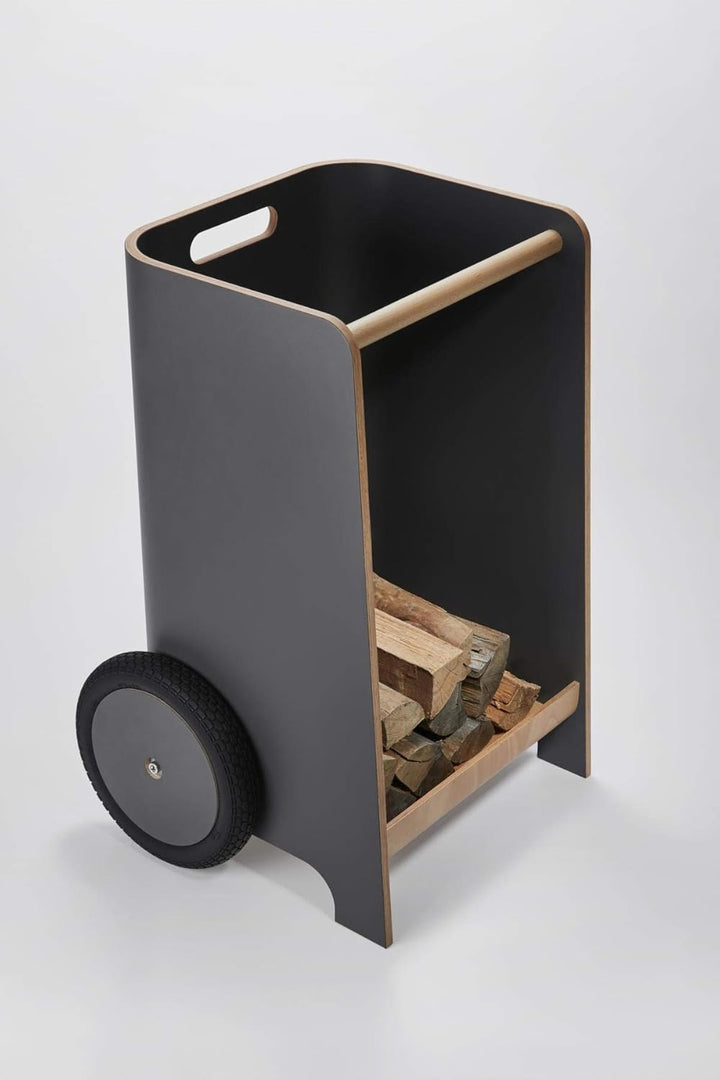 Kaminholzwagen "Schlepperfahrer" | aus Buchenformholz | Brennholzwagen | (Buchenformholz beidseitig