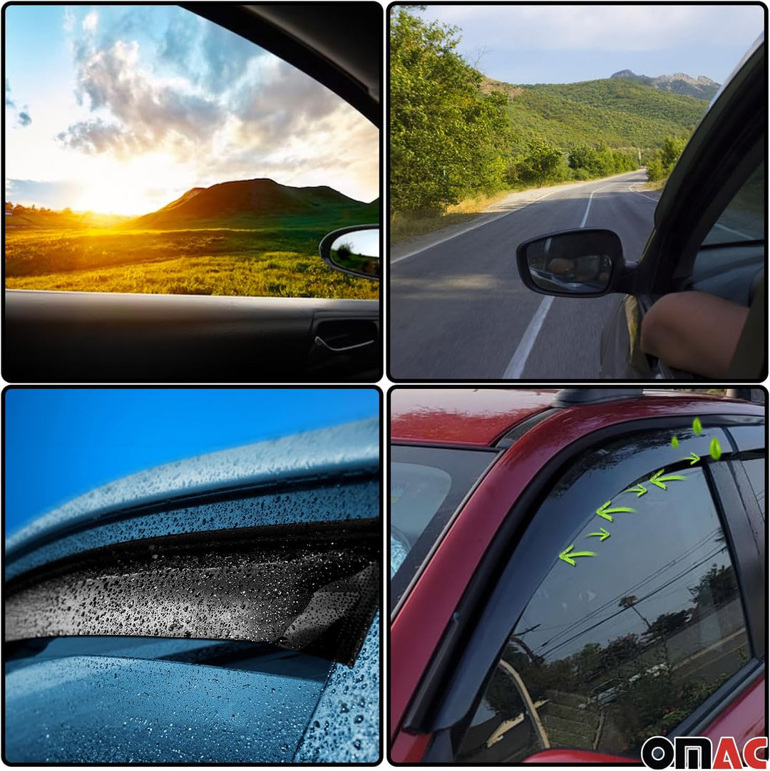 OMAC Regenabweiser Windabweiser kompatibel mit Skoda Octavia IV 2019-2023 Schwarz 4 TLG