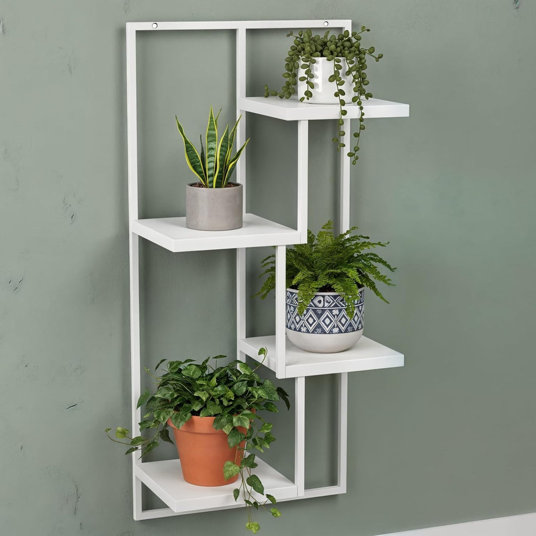 Pflanzregal Wand - Blumenhalter Hängend - RIPIANI Metal Moderne Wand Deko (Weiss, 38x20x80) Weiss 38