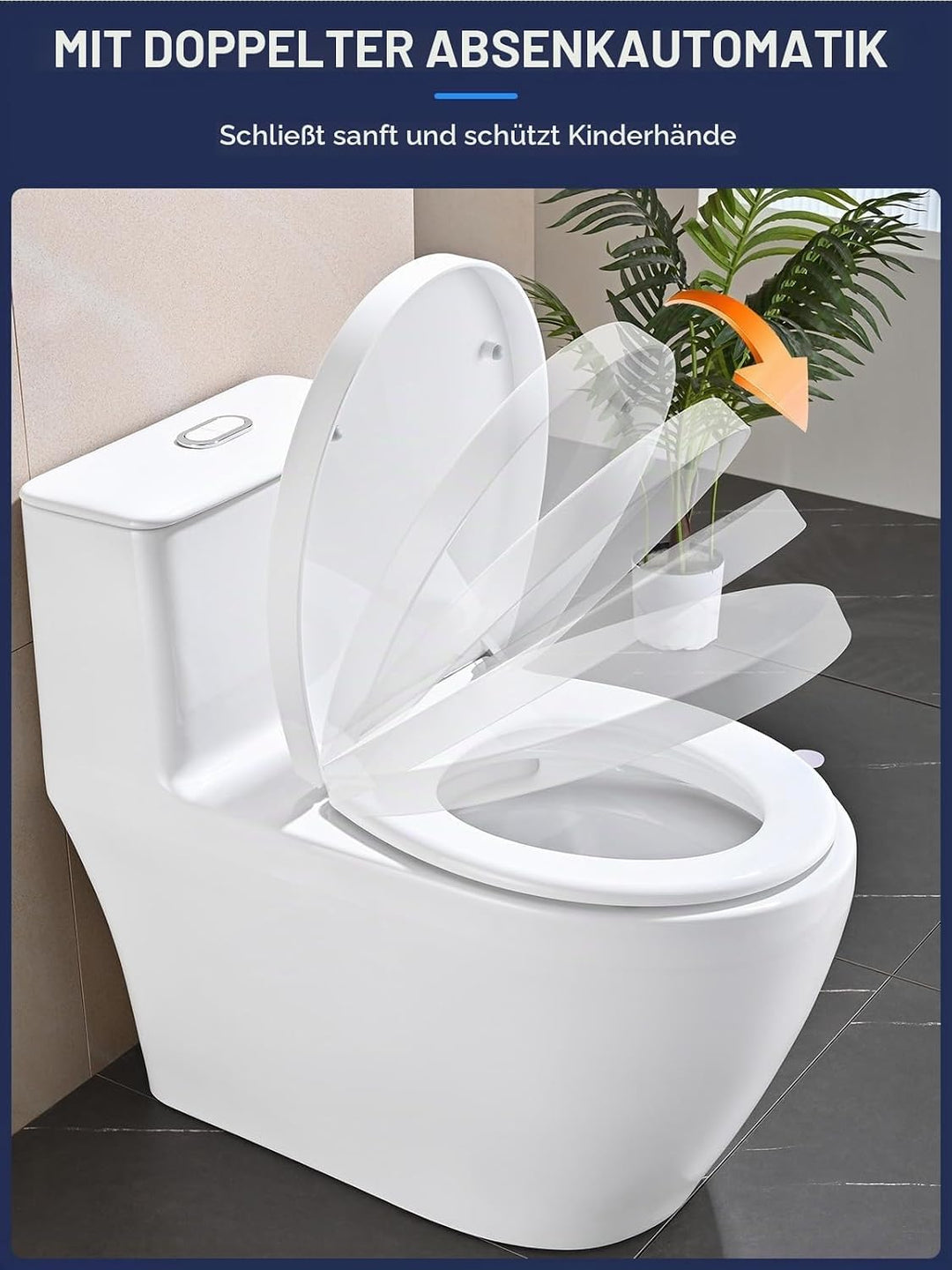 YEAUPE PRO Toilettendeckel mit Absenkautomatik, WC Sitz mit Quick-Release-Funktion und Softclose Abs