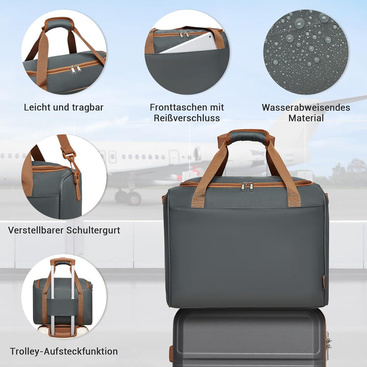 KONO 55cm Handgepäck-Koffer Trolley Set 2 Teilig Gepäcksets, Kleiner Koffer mit Rollen Handgepäck Se