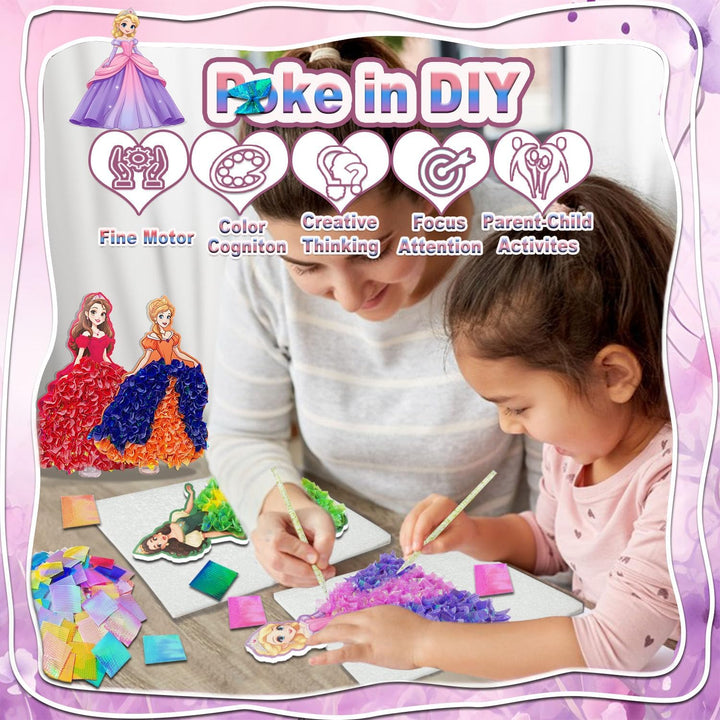 JRD&BS WINL DIY Kunstset für Kinder,Poke-in Kunst Blumenstrauss, kreative Aktivität für Kinder, Gesc