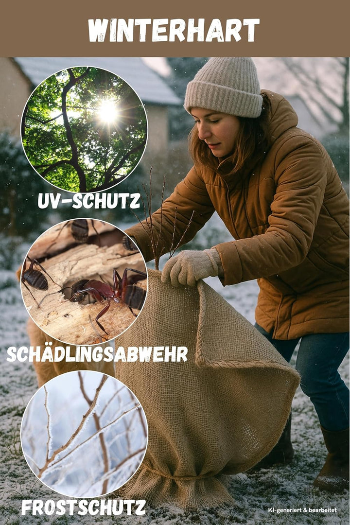 Samenshop24® 10 Stück, Premium Jutesäcke aus 100% Naturfaser, Neu, Grösse 110cm x 60cm, strapazierfä