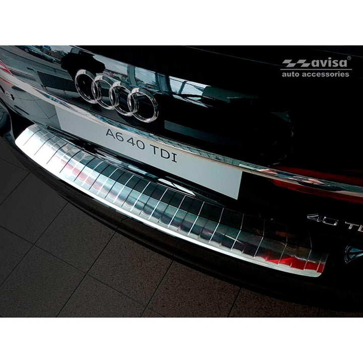Edelstahl Heckstossstangenschutz kompatibel mit Audi A6 (C8) Avant 2018- 'Ribs' inkl. S-Line