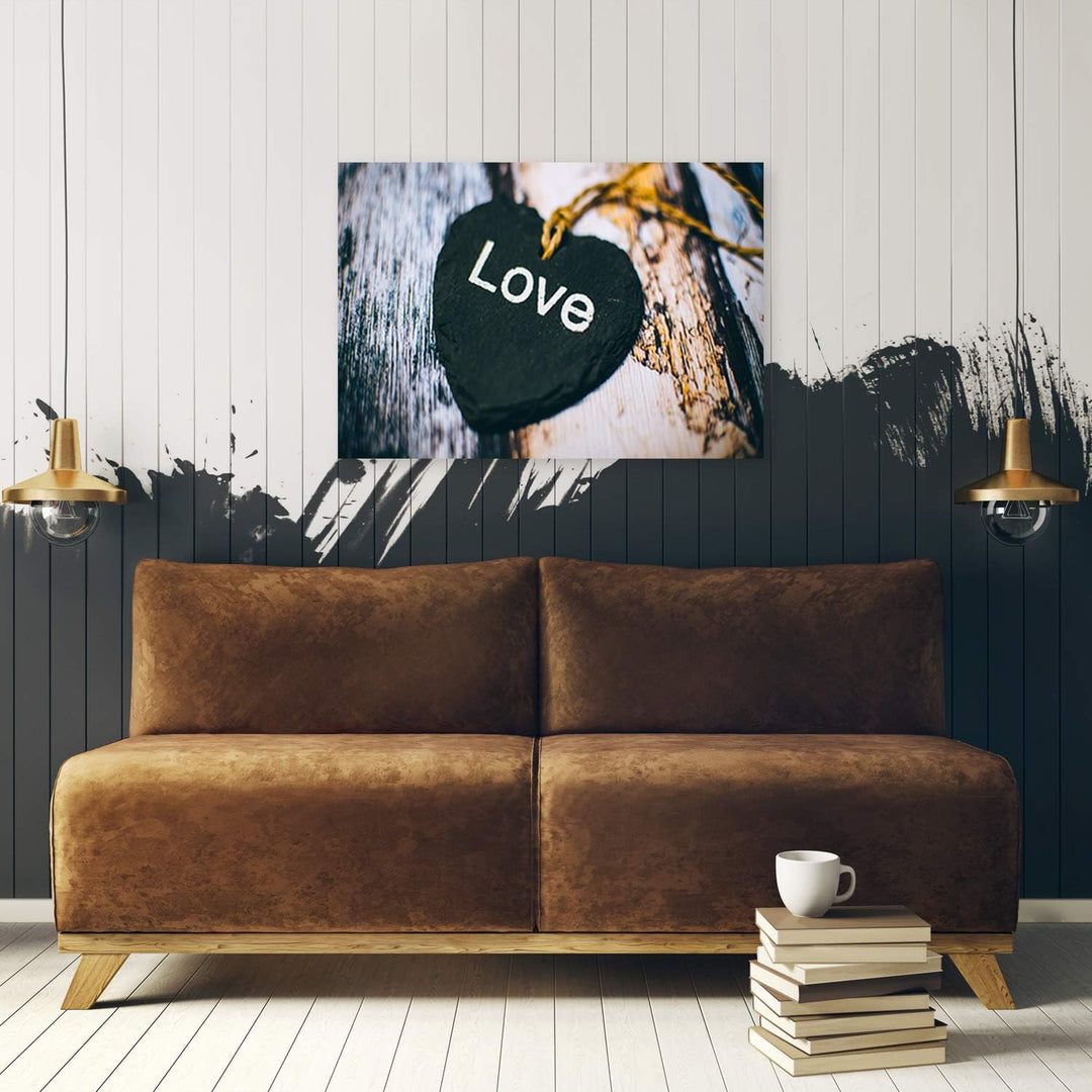 Feeby Bild auf Leinwand Herz Kunstdruck modern rustikal mehrfarbig 80x60 cm M14335 80x60 cm, M14335