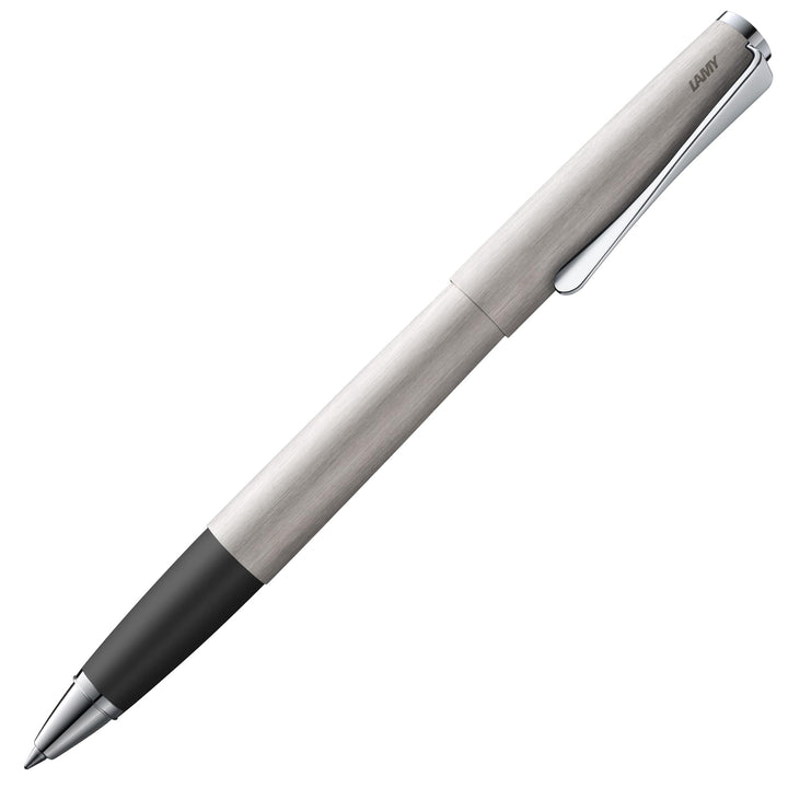 LAMY studio Tintenroller 365 - Rollpen aus Edelstahl strichmattiert in der Farbe Silber mit Griffstü