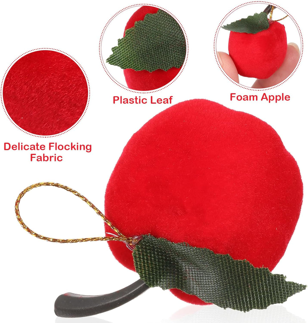 24X 3cm Rote Äpfel Weihnachtsbaum hängende Anhänger Ornamente hängen für Schule Firma Mall (Red)