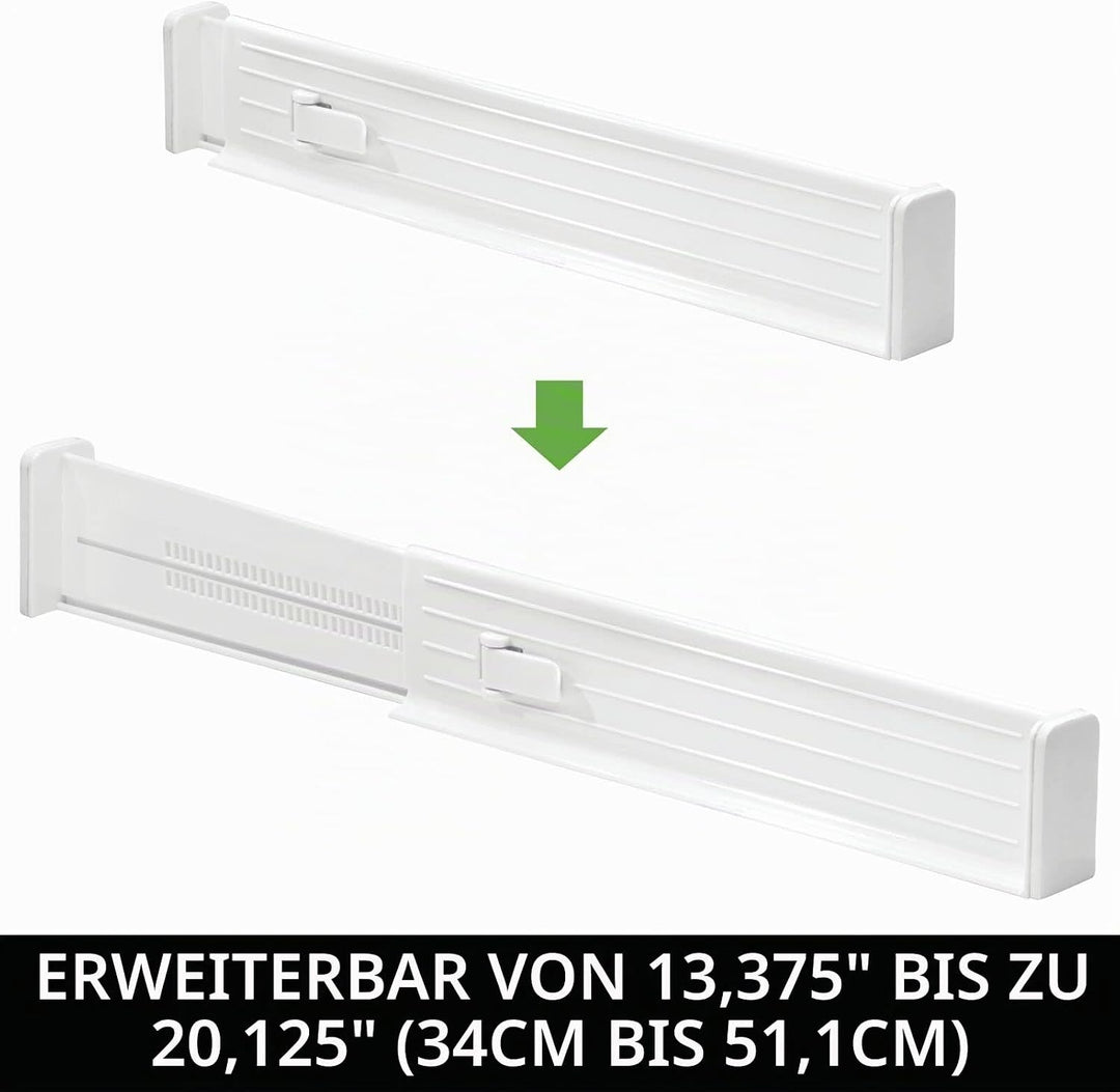 mDesign 4er-Set Schubladen-Organizer - dank verstellbarer Trennelemente Schublade organisieren - Sch