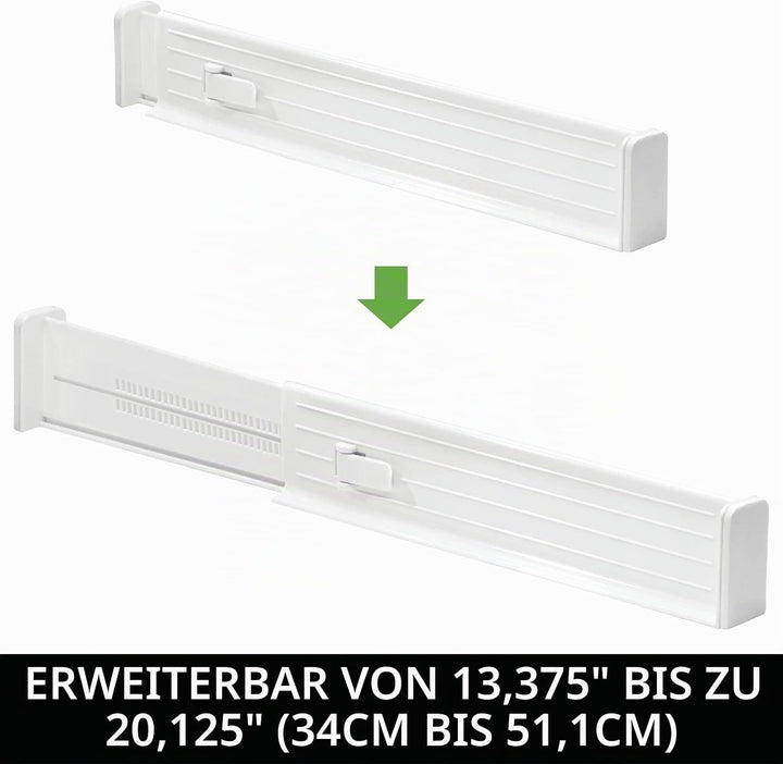 mDesign 4er-Set Schubladen-Organizer - dank verstellbarer Trennelemente Schublade organisieren - Sch