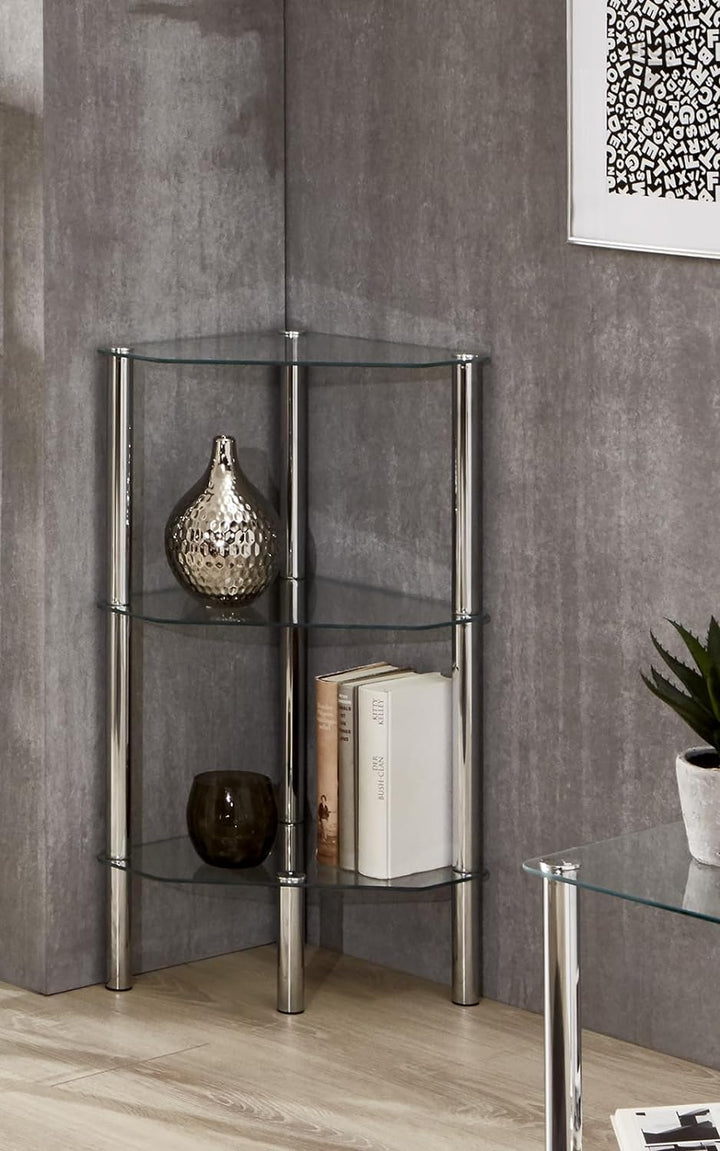 HAKU Möbel Regal, Metall, chrom, B 46 x T 32 x H 77 cm 46 x 32 x 77 cm Chrom, 46 x 32 x 77 cm Chrom